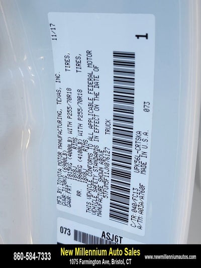 2018 Toyota Tundra 4WD SR5